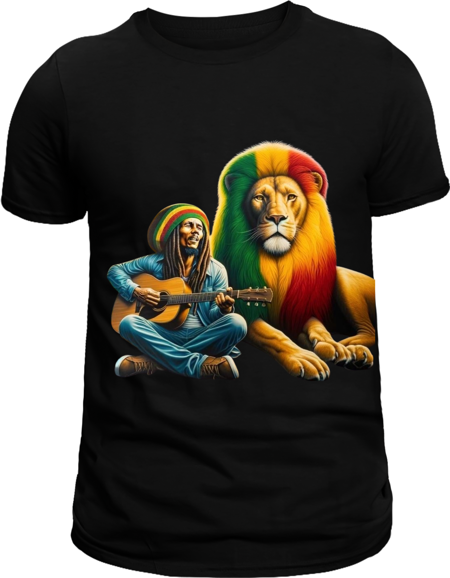 100% Cotton Unisex T-Shirt - Soft, Breathable, Comfortable, Shirt Bob Marley Lion graphic unisex