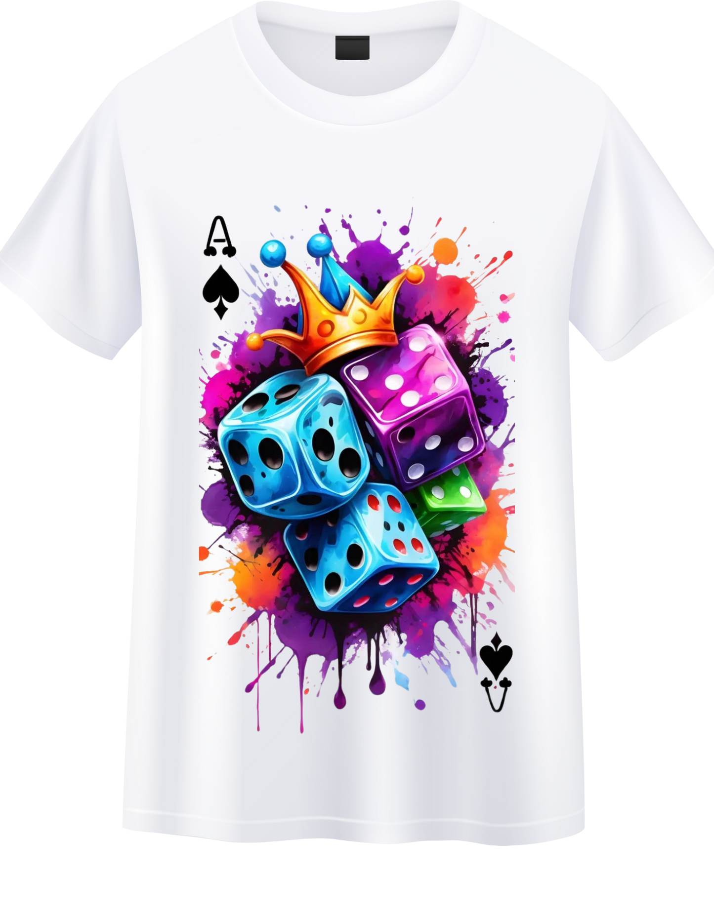 Fun Graphic Print T-Shirt for ladies Ace Of Dice Spade Graphic Shirt
