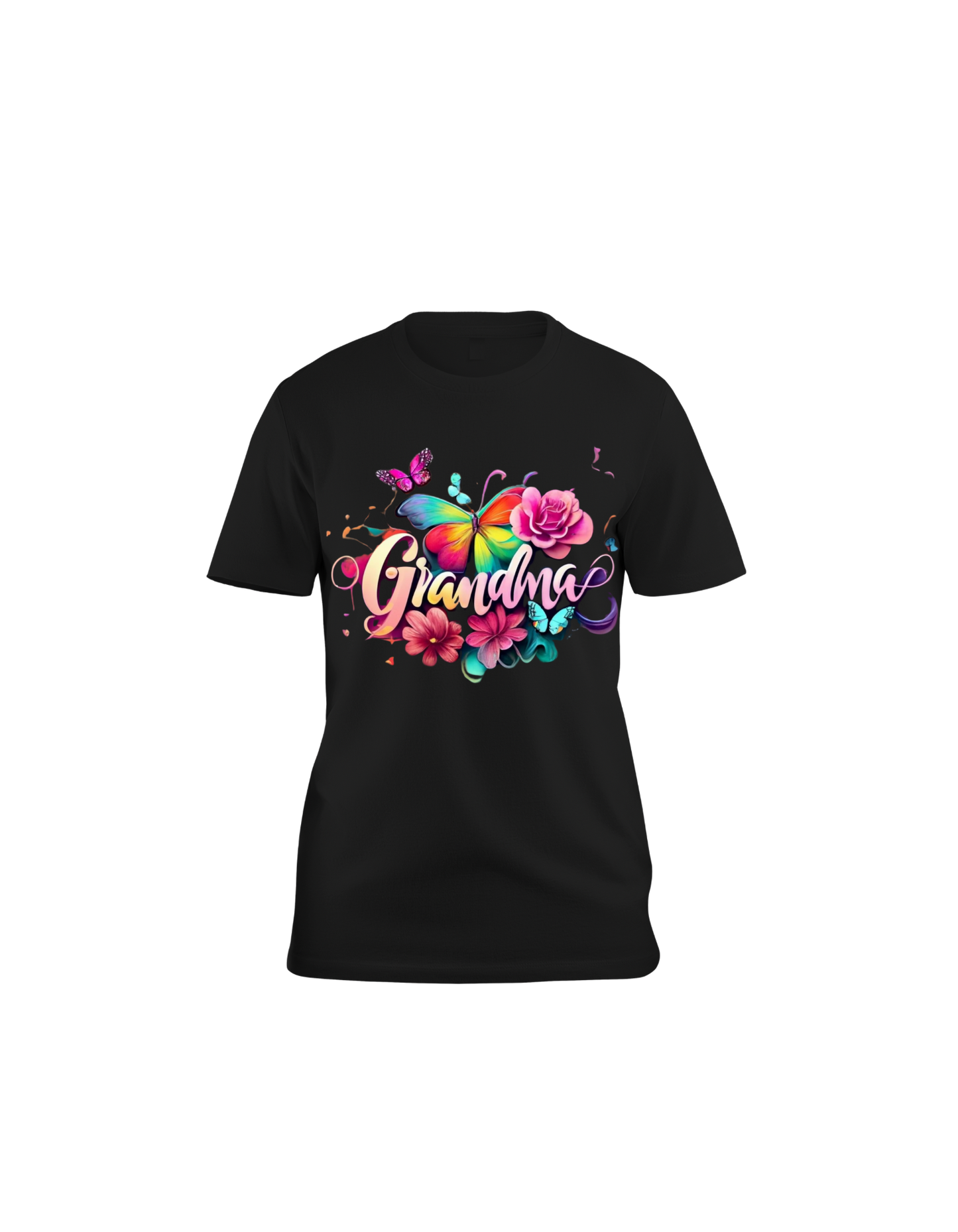 Graphic Tee, Soft, Breathable, Casual Round Neck T-Shirt For All Seasons Best Grandma Butterfly