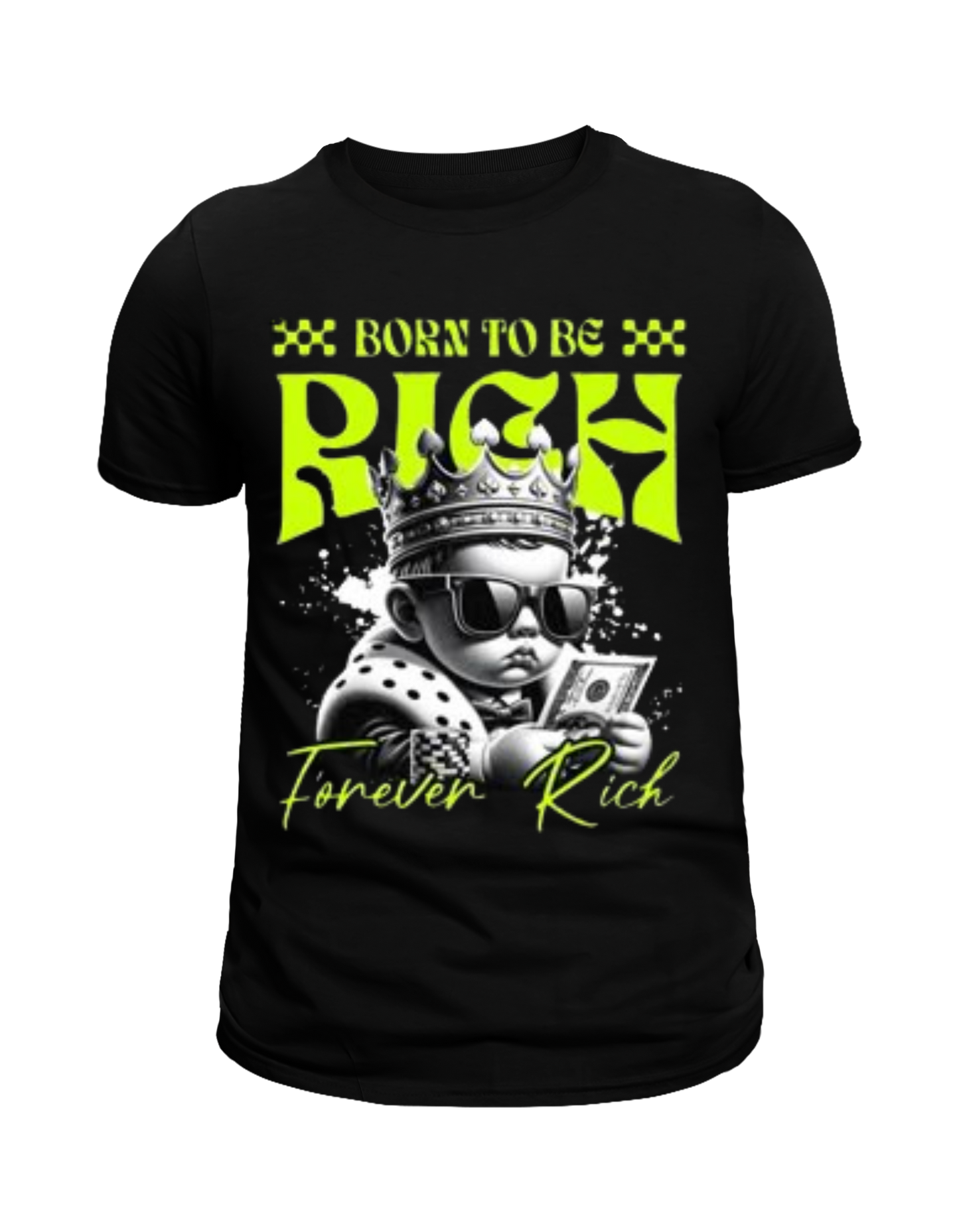 Men’s Born Rich graphic Soft, Breathable, Casual Round Neck T-Shirts|Mi Sangre Boutique