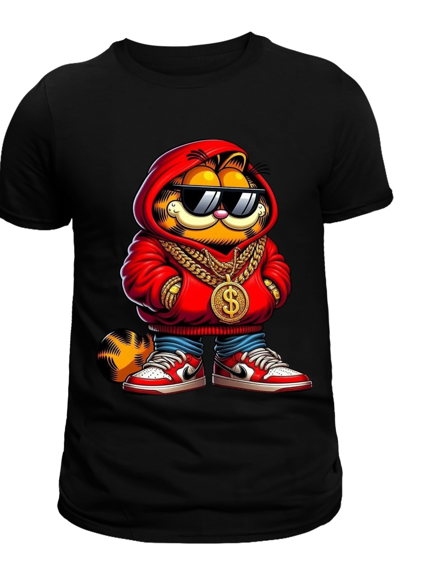 Mens Big Garfield graphic,Soft, Breathable, Casual Round Neck T-Shirt|Mi Sangre Boutique