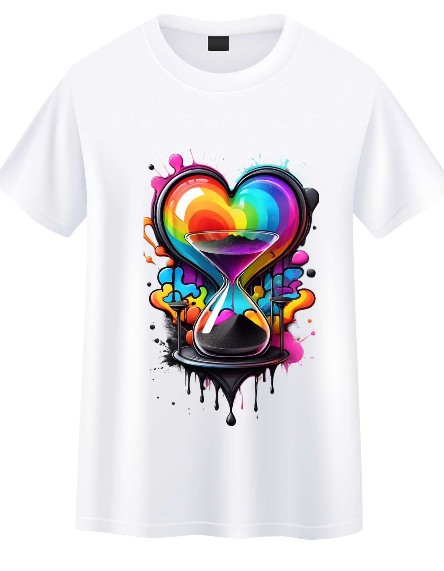 Ladies Graphic Tee, Soft, Breathable, Casual Round Neck T-Shirt For All Seasons Ladies Heart graphic