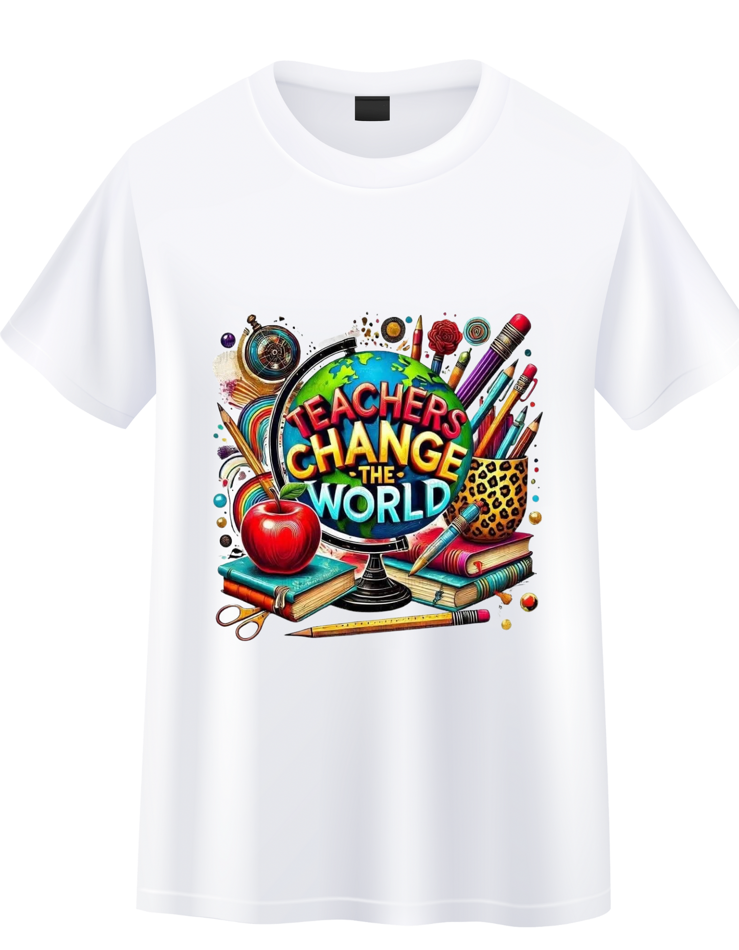 Graphic Tee, Soft, Breathable, Casual Round Neck T-Shirt For All Seasons Teachers Graphic
