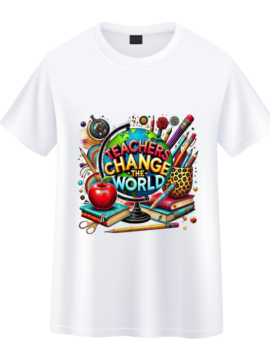 Graphic Tee, Soft, Breathable, Casual Round Neck T-Shirt For All Seasons Teachers Graphic