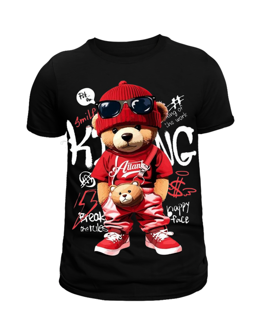 Men’s Graffiti king bear Soft, Breathable, Casual Round Neck T-Shirt|Mi Sangre Boutique