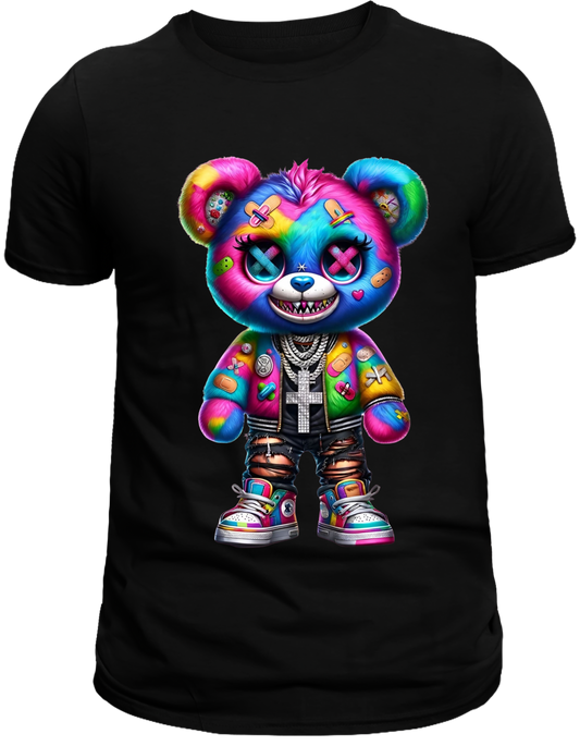 Graphic Tee, Soft, Breathable, Casual Round Neck T-Shirt For All Seasons Teddy bear graphic shirt Unisex