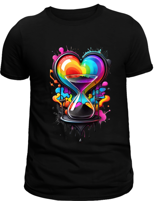 Ladies Graphic Tee, Soft, Breathable, Casual Round Neck T-Shirt For All Seasons Ladies Heart graphic