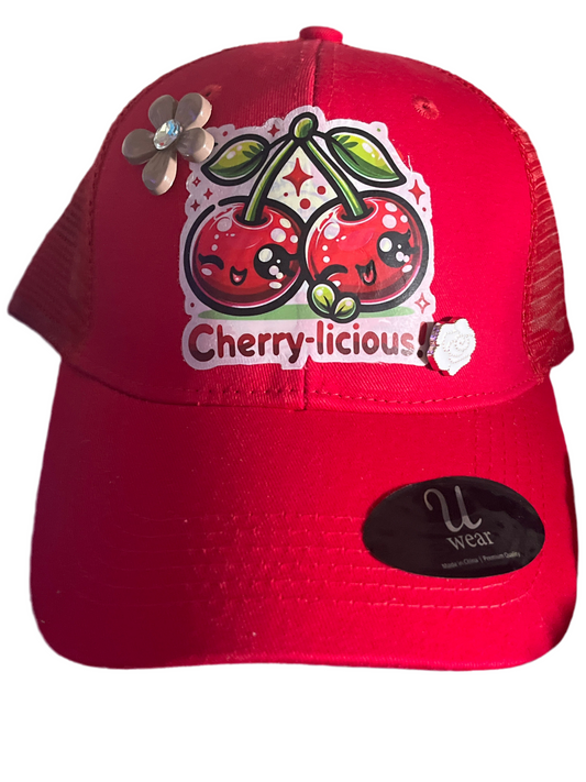 Ladies Cherry-licious cutesy Soft, Casual baseball cap|Mi Sangre Boutique