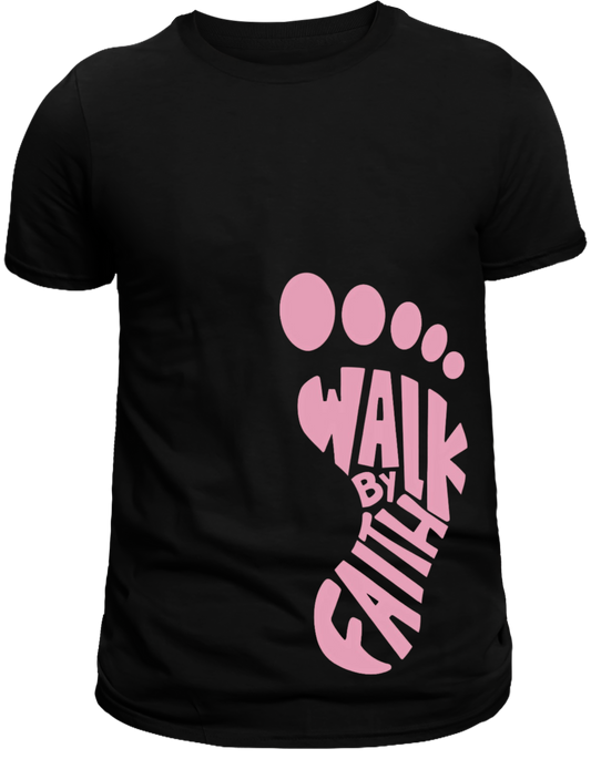 Ladies Walk By Faith graphic Soft, Breathable, Casual Round Neck, T-Shirt|Mi Sangre Boutique