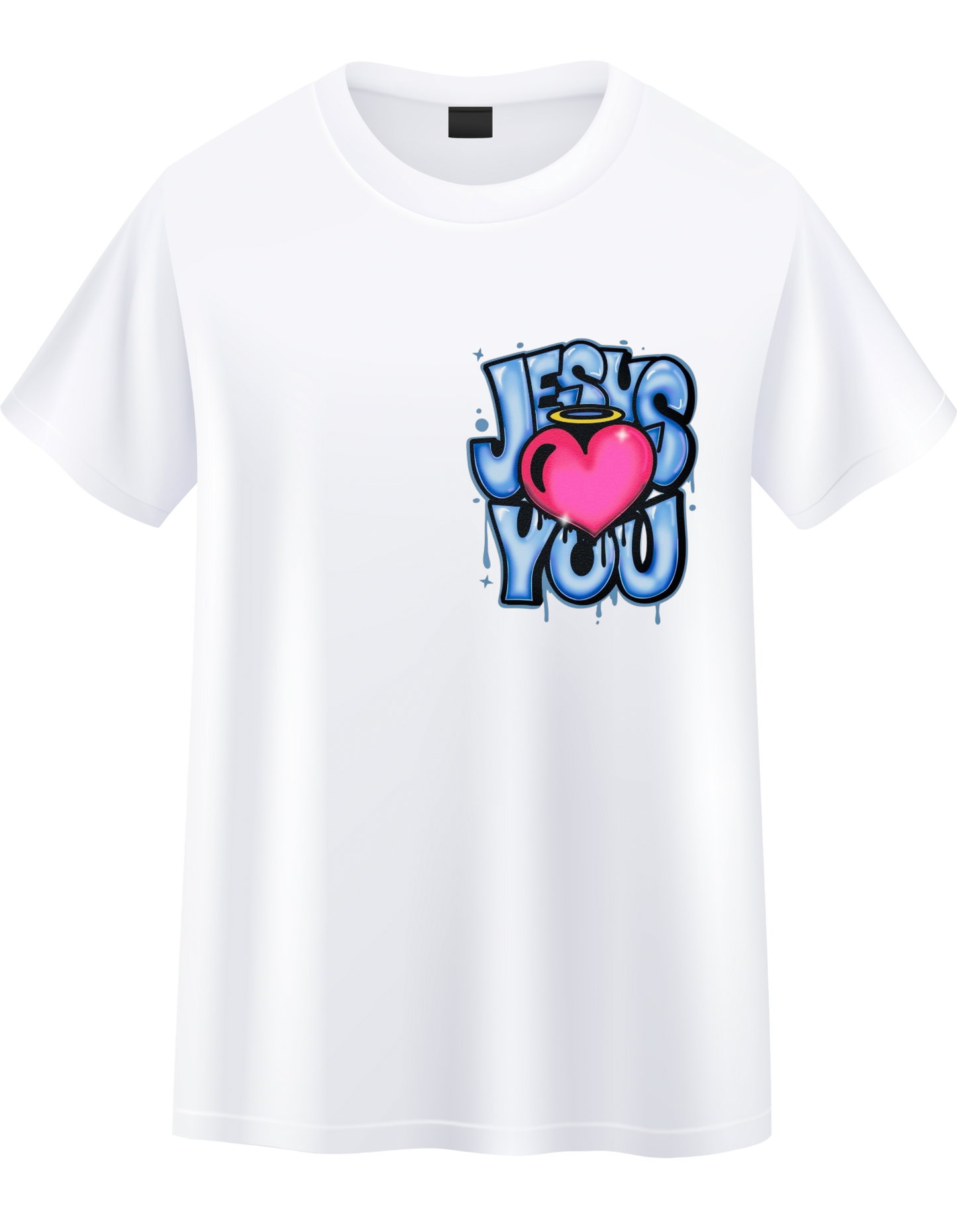 Unisex Jesus loves you chest graphic Soft  100%Cotton Soft, Breathable, Casual Round Neck T-Shirt For All Seasons