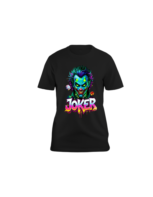 Graphic Tee, Soft, Breathable, Casual Round Neck T-Shirt For All Seasons JOKER Graphic